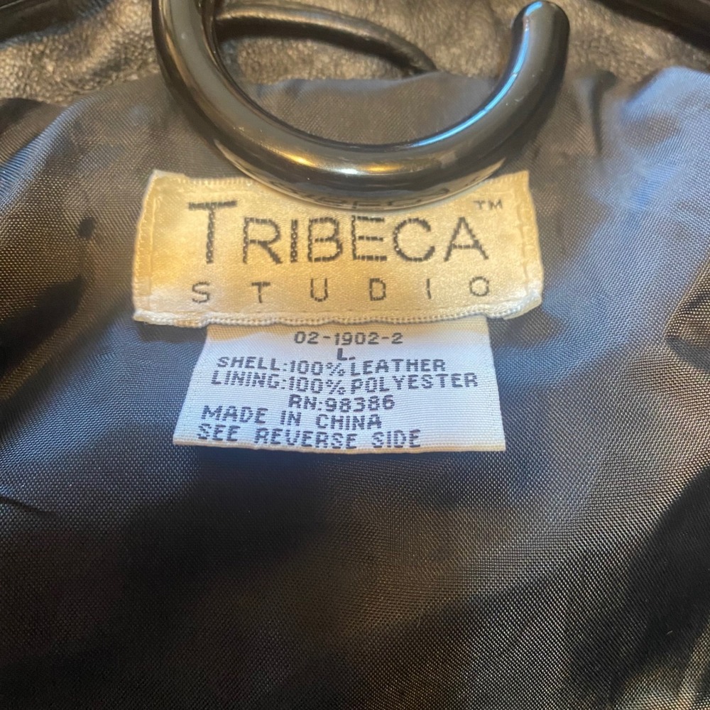 Tribeca Collection Black Leather Blazer Jacket Womens Large Career‎ Outerwear - Picture 4 of 4